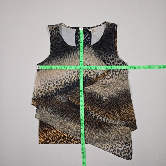 Roz‎ & Ali Womens Medium Sleeveless Asymmetrical Animal Print Layered Hem Blouse - Picture 5 of 8